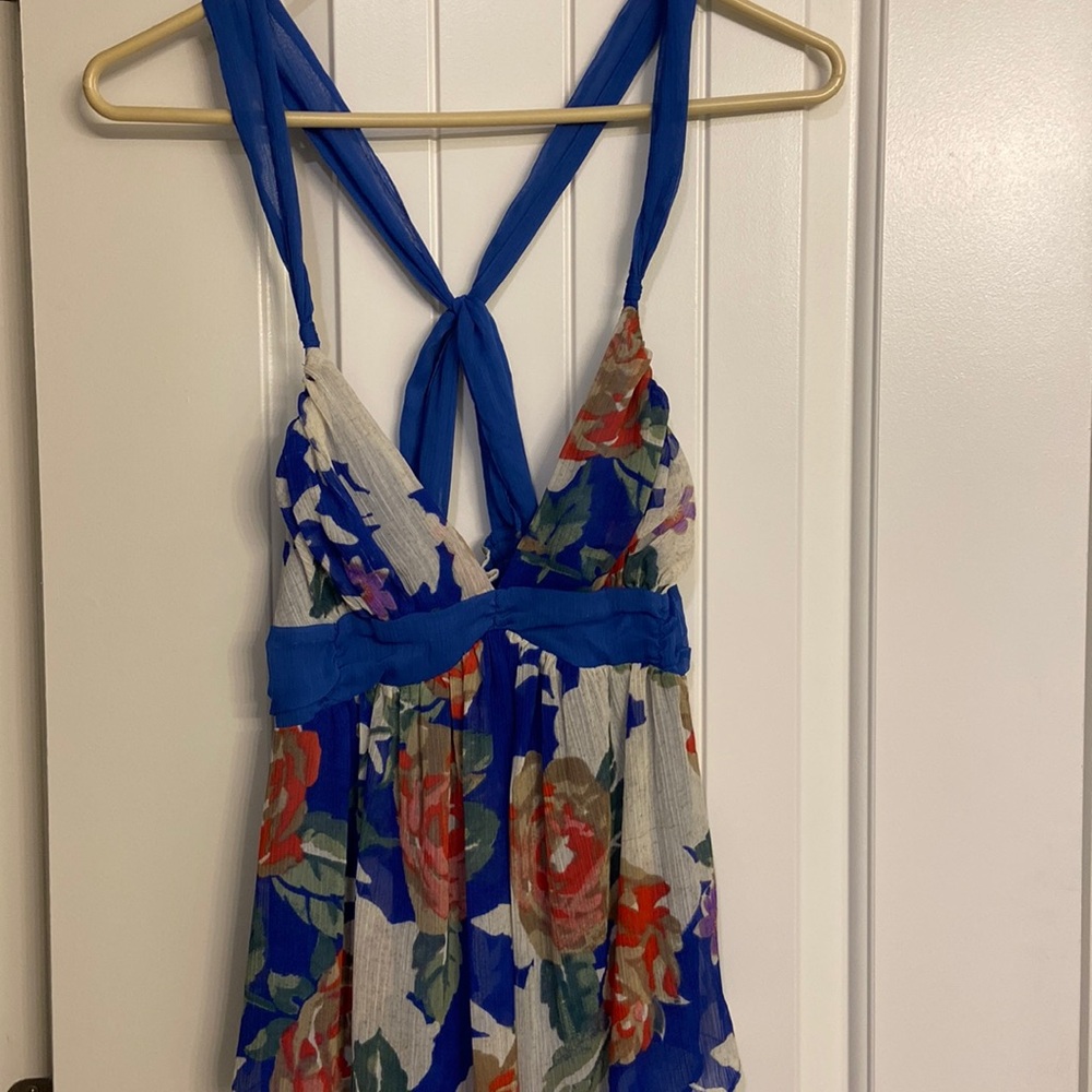 Floral 2000s Abercrombie & Fitch Tie back Tank || size xs